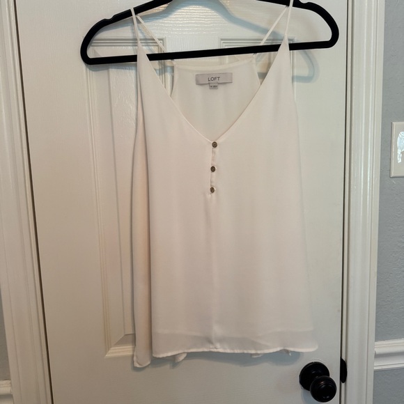 LOFT Tops - LOFT White Sleeveless V Neck Cami Size M